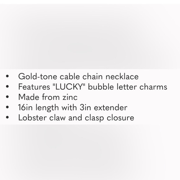 Kate Spade Lucky Necklace Gold Script New in Box Target Collab Coquette
Bubble - Picture 12 of 12